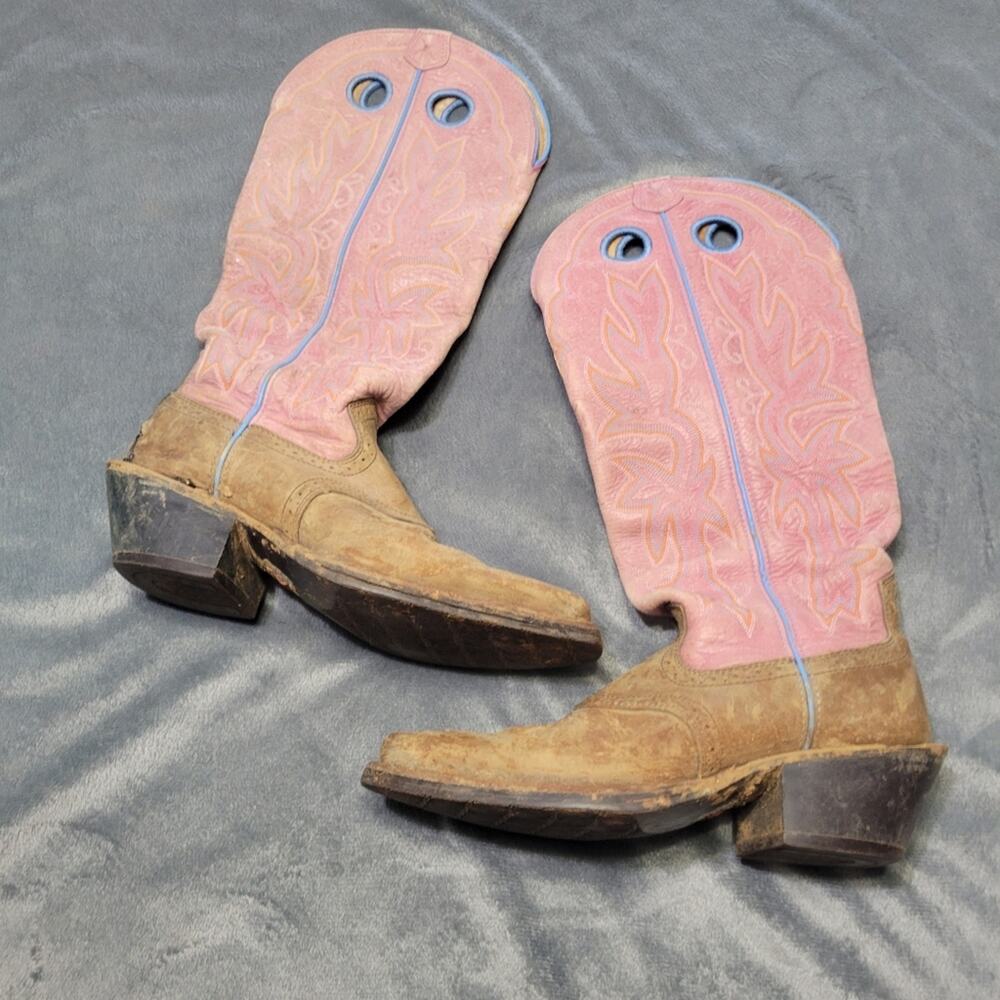 Twisted X Cowbot Boots Womens 6.5 B Pink Leather Knee High Cowgirl Rodeo Rancher